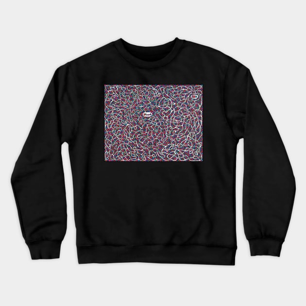 Maze with Colorful Dots Crewneck Sweatshirt by gorff